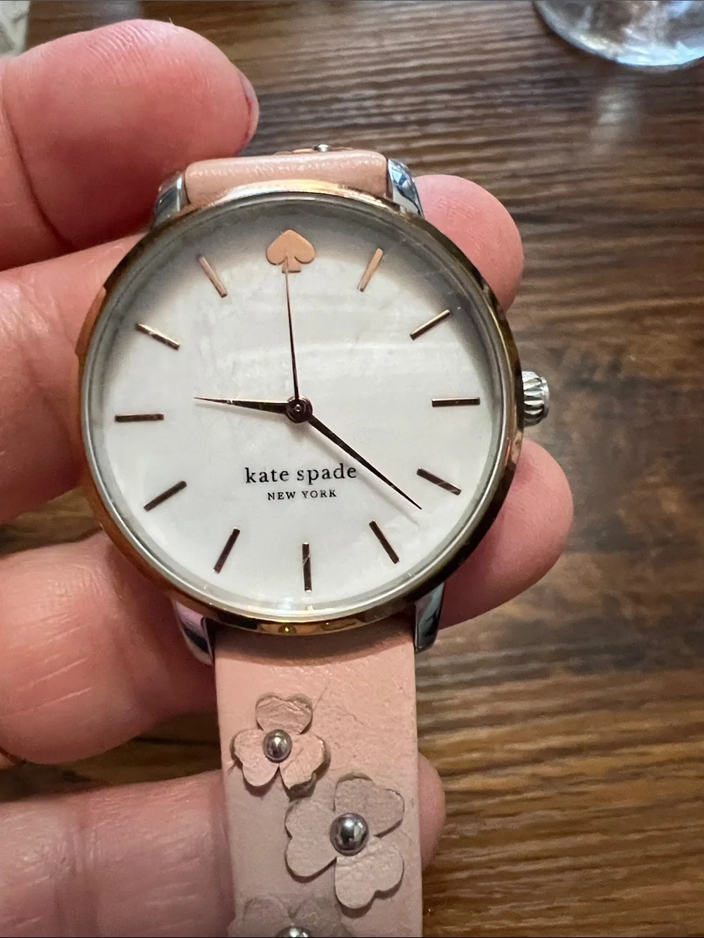 Kate Spade New York KSW1513 Metro White Dial Pink Leather Strap Women's Watch